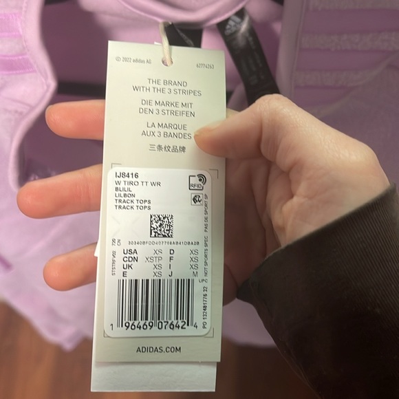 Adidas Lilac Fleece Jacket | New With Tags - Picture 6 of 8